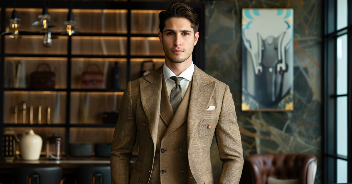 Tan Plaid Suit